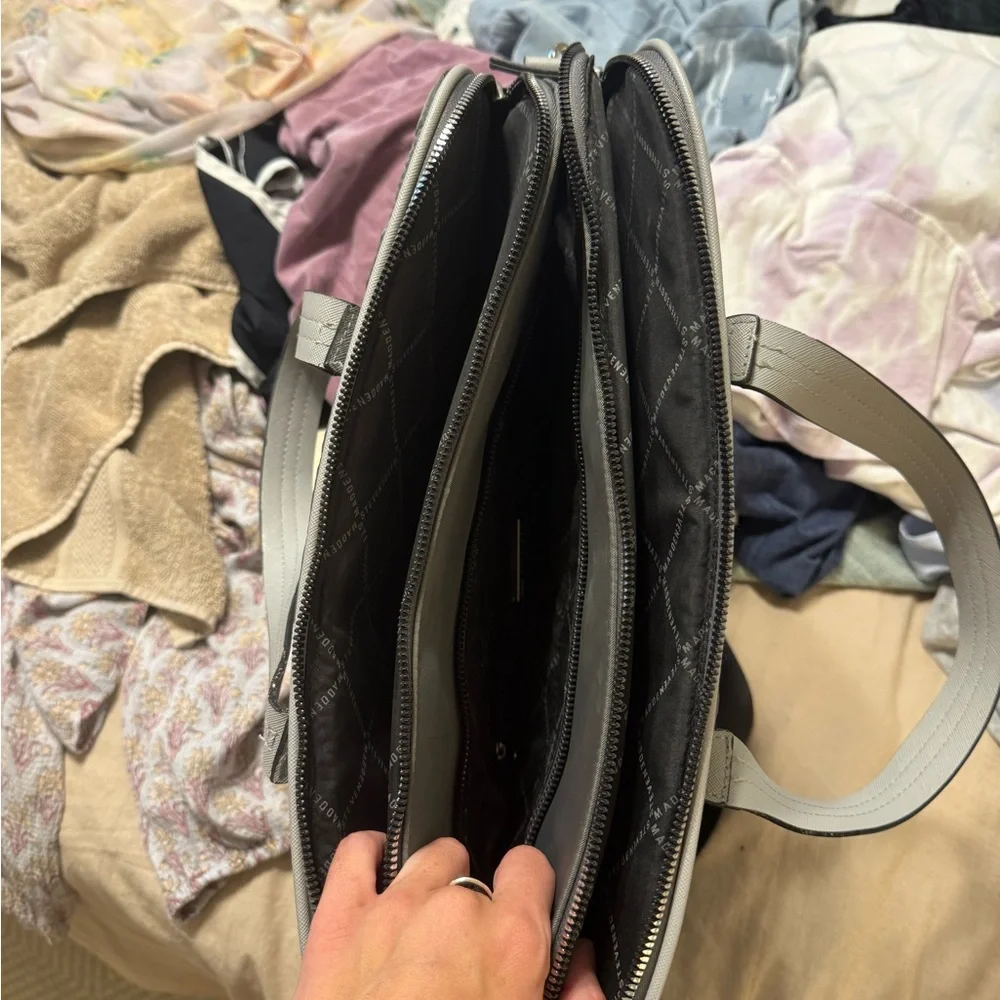 Steve Madden Gray and Cream Quilted Tote